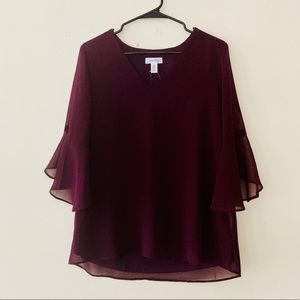 NWT Calvin Klein bell sleeve blouse